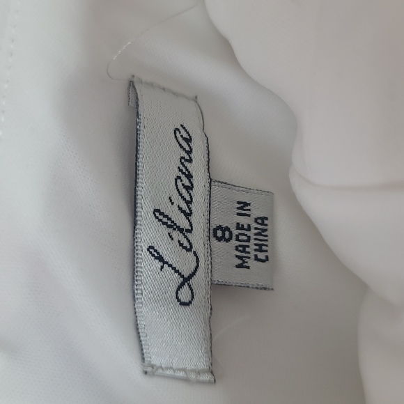 LILIANA ivory one shoulder wedding formal party gown sz 8 - Picture 7 of 14